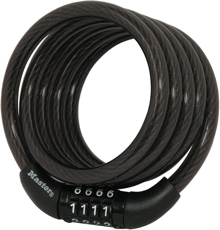 Master Lock Combination Black Bike Cable Lock, 8143D Heavy Duty Securi