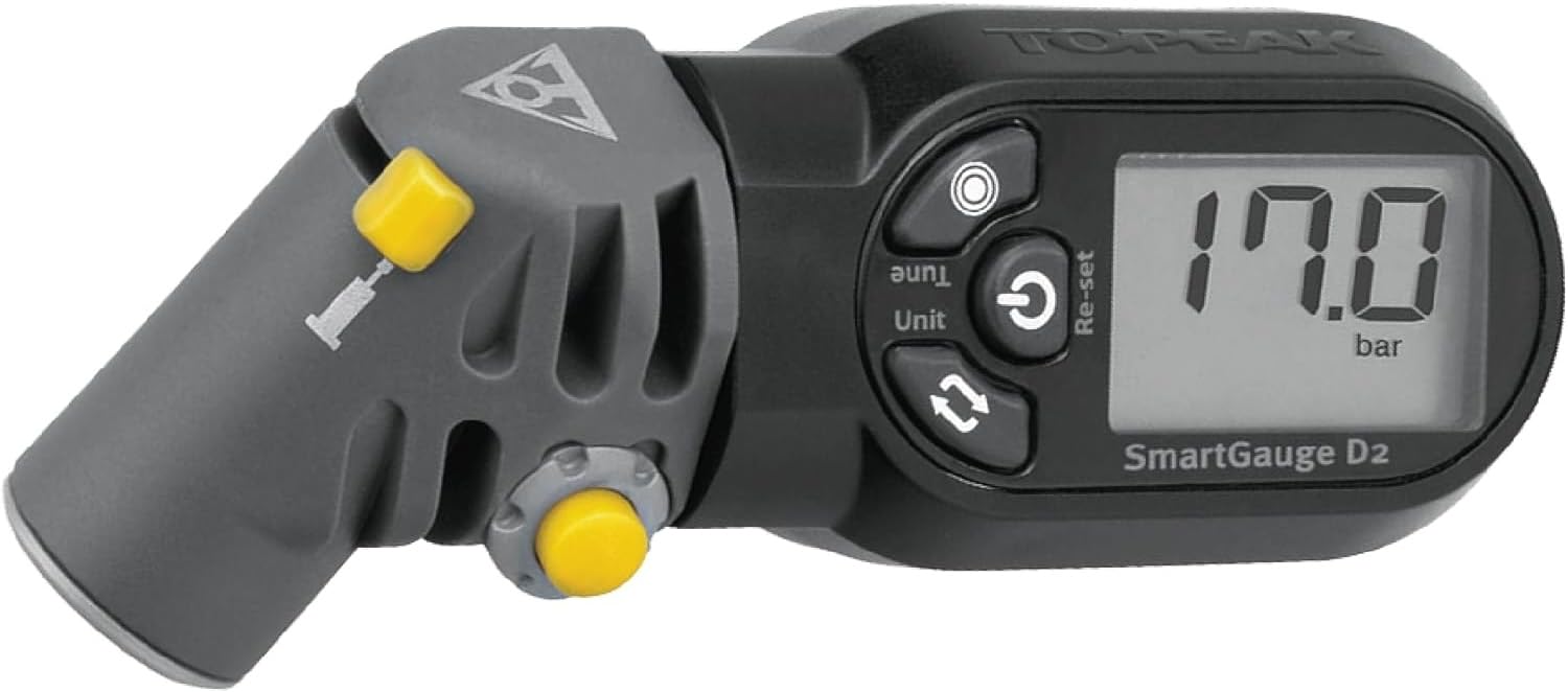 Topeak SmartGauge D2 Digital Tire Pressure Gauge with LCD Display, Pre
