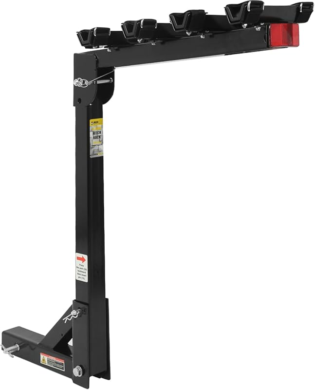 MaxxHaul 4-Bike Heavy-Duty Swing Down Hitch Rack with Safety Reflector