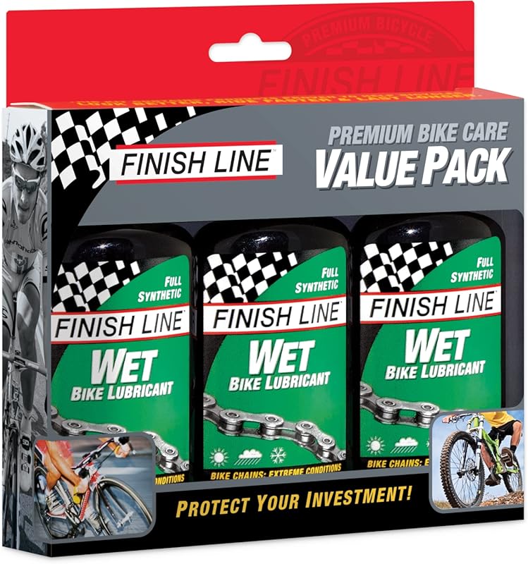 Finish Line Wet Bike Chain Lube – Long-Lasting, Water-Resistant Lubric