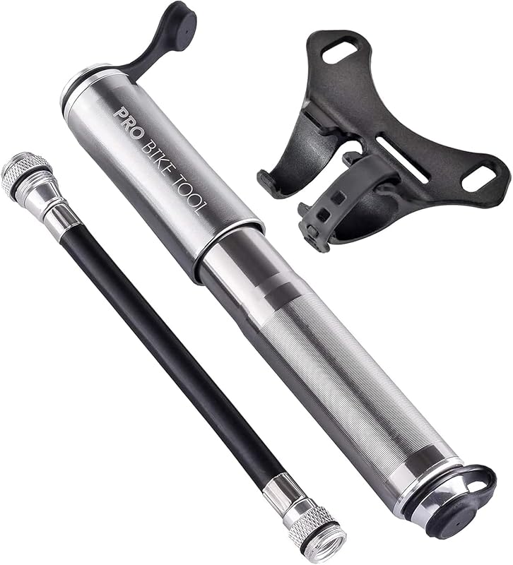 Compact and portable bicycle pump with dual valve compatibility for fa