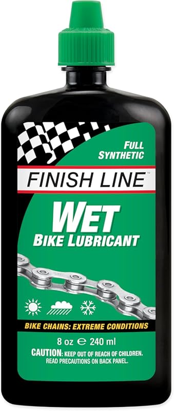 Finish Line Wet Bike Chain Lube – Long-Lasting, Water-Resistant Lubric