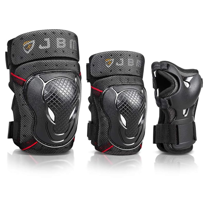 JBM Kids Protective Gear Set with Knee Pads, Elbow Pads & Wrist Guards