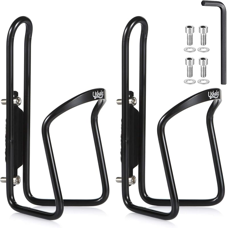 Basic MTB Aluminum Water Bottle Cages, Lightweight 2-Pack with Drilled