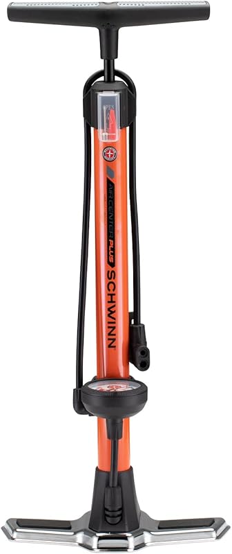 Dual-Valve Floor Pump with Soft Grip, 160 PSI for Schrader & Presta Bi