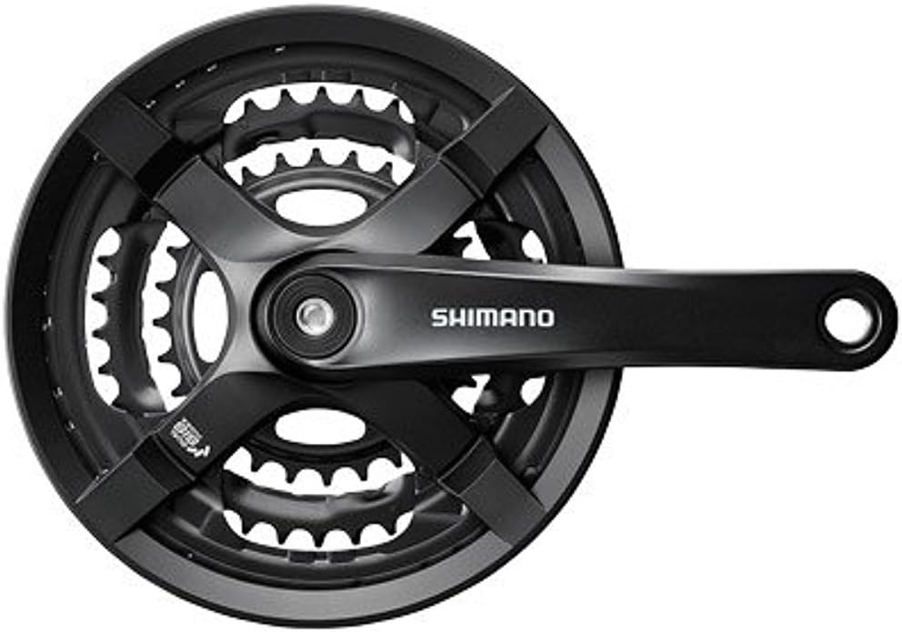 Shimano Tourney FC-TY501 48/38/28T 6/7/8-Speed Crankset, 175mm Riveted