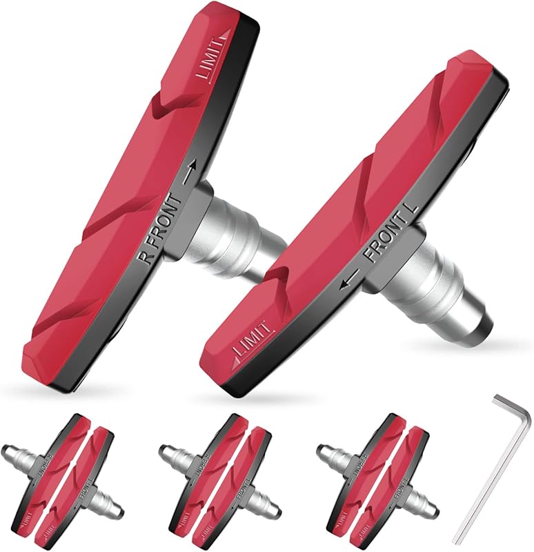 Alritz 6PCS V-Brake Pads Set for Road & Mountain Bikes, 70mm Noiseless