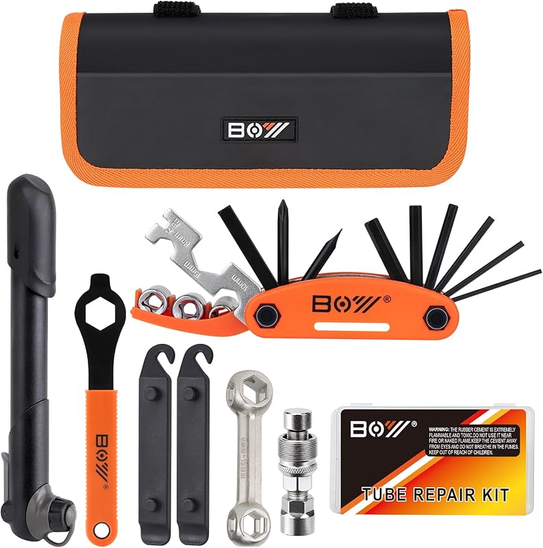 Portable Bicycle Repair Kit with Pump & Glueless Patches – Essential C