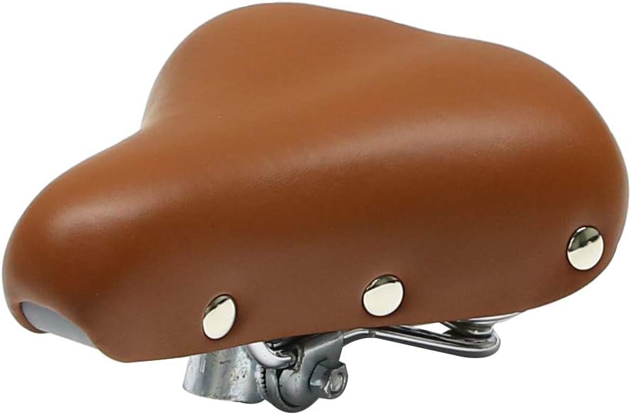 Unistrengh Vintage Wide Comfort Bike Saddle with Padded Foam Cushion