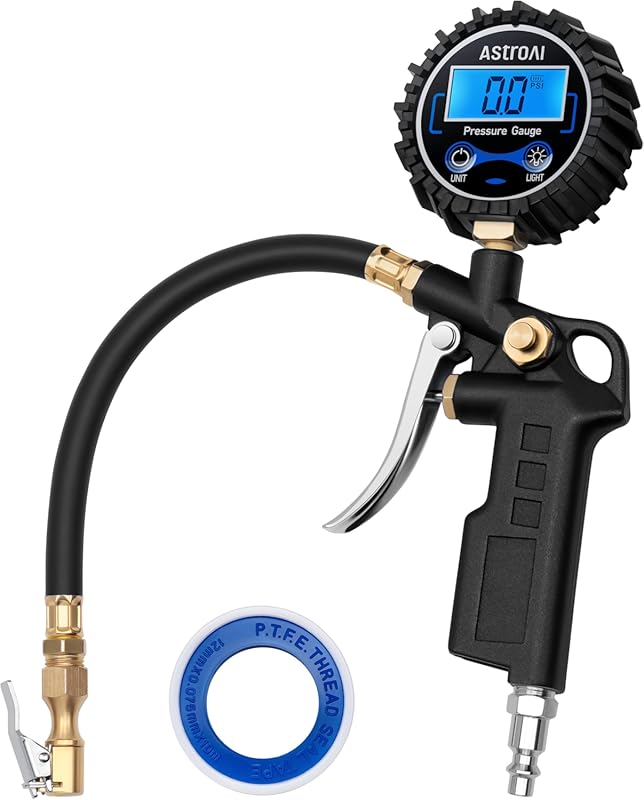AstroAI Digital Tire Pressure Gauge: 3-250 PSI with Quick Connect Coup