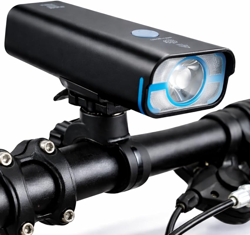 BrightRoad 850 Lumens Wide Beam Rechargeable Handlebar Headlight, 7 Mo