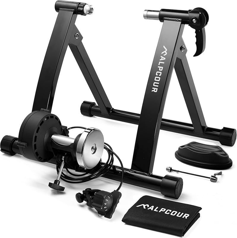 Alpcour Magnetic Bike Trainer Stand – Foldable Stainless Steel Indoor