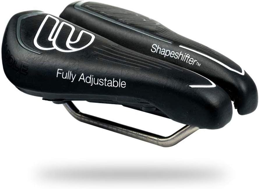 BiSaddle SRT Noseless Adjustable Bicycle Seat with Titanium Rails, Pai