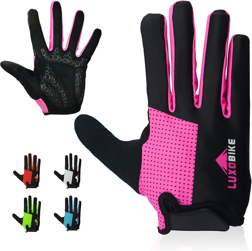 Lightweight full finger cycling gloves with touch screen & anti-slip g