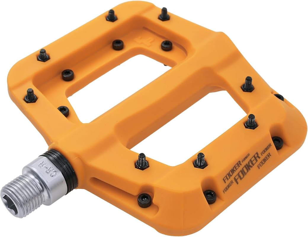FOOKER MTB Pedals – 3 Bearing Non-Slip Nylon Fiber, 9/16