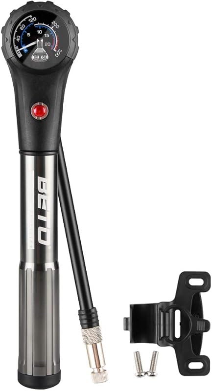 Beto Bike Tire/Shock Pump for MTB & Motorcycle, 300psi High Pressure w