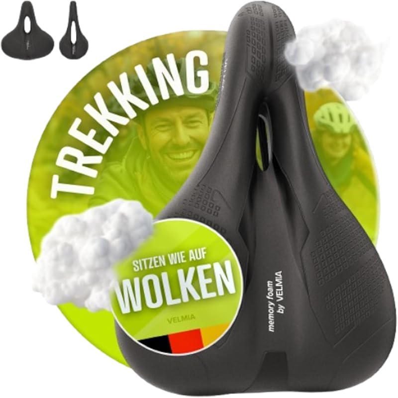 VELMIA Bicycle Saddle – Waterproof Ergonomic Seat with 3-Zone Concept 