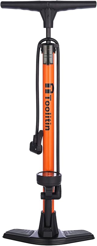 High Pressure Floor Bike Pump with Gauge, 160 PSI for Road, MTB & Ball