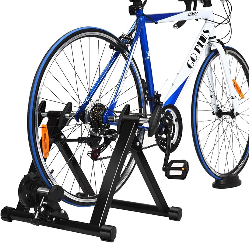 Goplus Folding Magnetic Flywheel Bike Trainer for Indoor Cycling, Fits