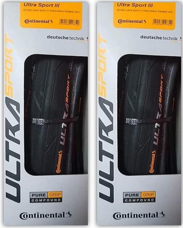 Continental Ultra Sport III Road Bike Tire, Black/Brown, E25 Ebike Rat