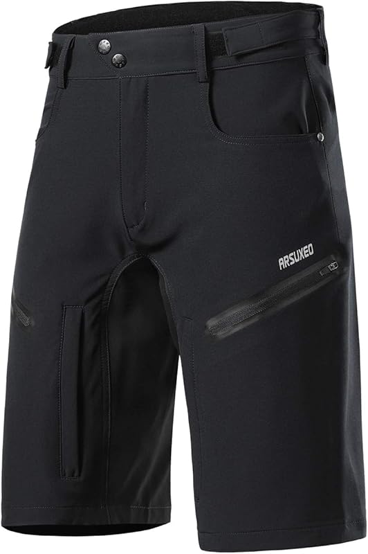 ARSUXEO Mens Loose Fit Moisture-Wicking Cycling Shorts for Mountain Bi