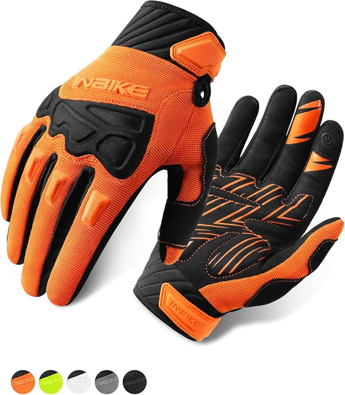 INBIKE Men's Breathable Mountain Bike Gloves with Knuckle Guard for MT