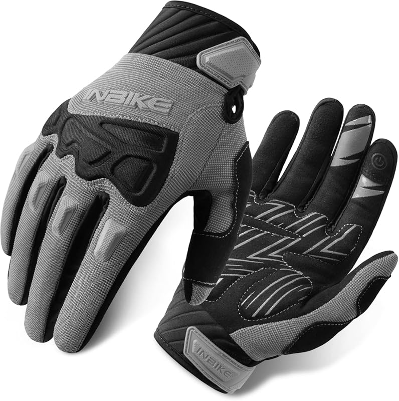INBIKE Men's MTB Gloves with Knuckle Guard & Breathable Design for Motocross Racing