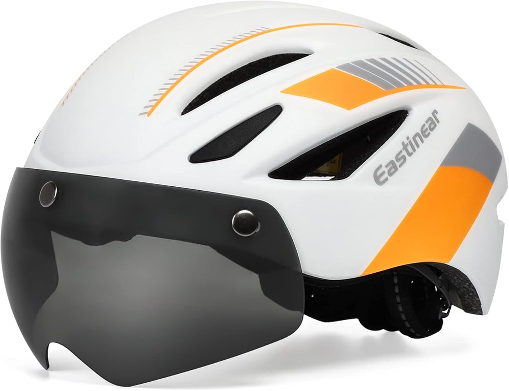 Magnetic Goggle Cycling Helmet with USB Rechargeable Taillight – Light