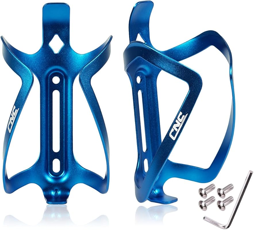 CNC Bike Water Bottle Holder: 2-Pack Blue Cage for Road & Mountain Bik