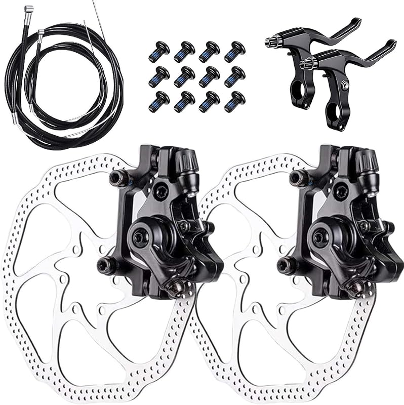 Full Disc Brake Kit with Front/Rear Calipers, Levers, 160mm Rotors & C