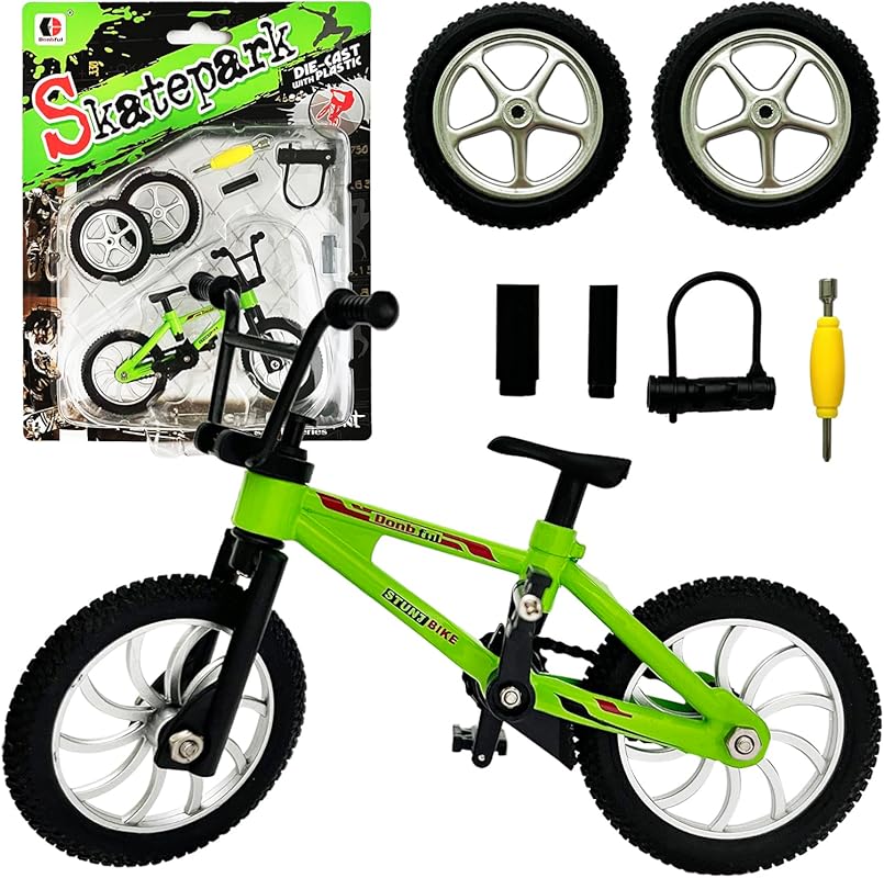 Mini Alloy Mountain Bike Toy with Movable Parts – Green Finger Bicycle