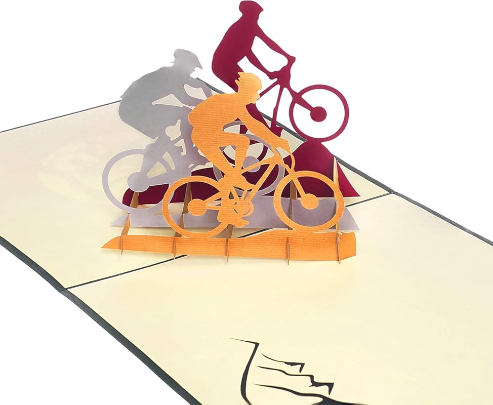 Rykamia 3D Pop-Up Birthday Card for Cyclists – Perfect Gift for Dad, S