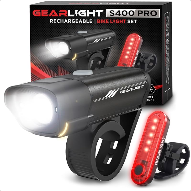USB Rechargeable Water Resistant LED Bike Lights for Night Riding on M