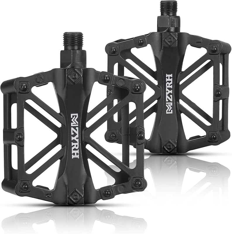 KEMIMOTO Flat Pedals with CNC Aluminum & Sealed Bearings for MTB/BMX
