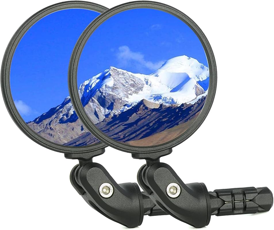 BriskMore Bar End Mirror - HD Convex Lens Rearview for Safe Riding