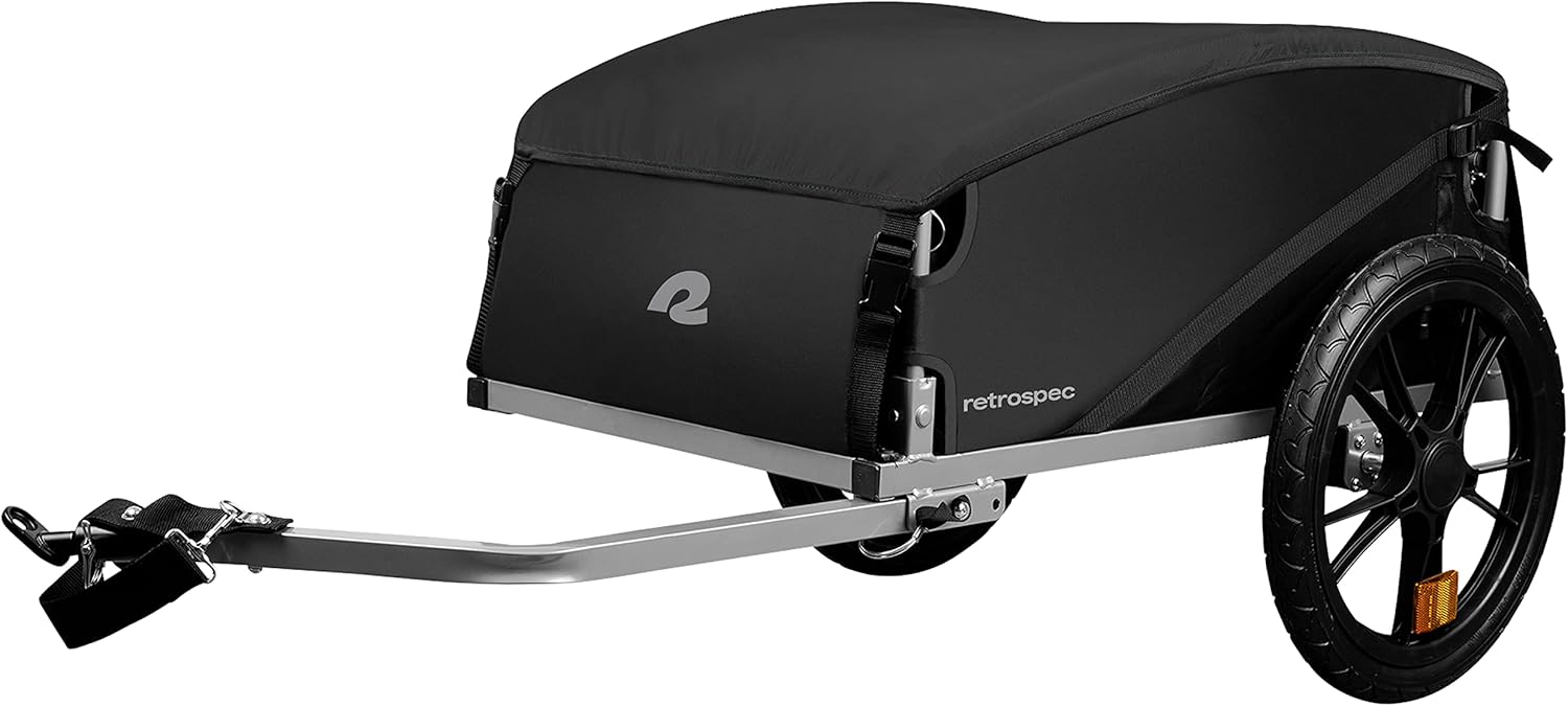 Retrospec Rover Hauler Foldable Bike Cargo Trailer – 80lb Load, Weathe