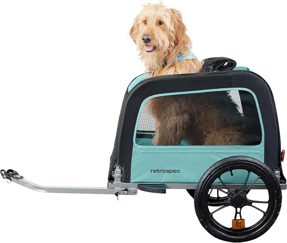 Retrospec Rover Dog Bike Trailer with Weather-Resistant Canopy & 16in