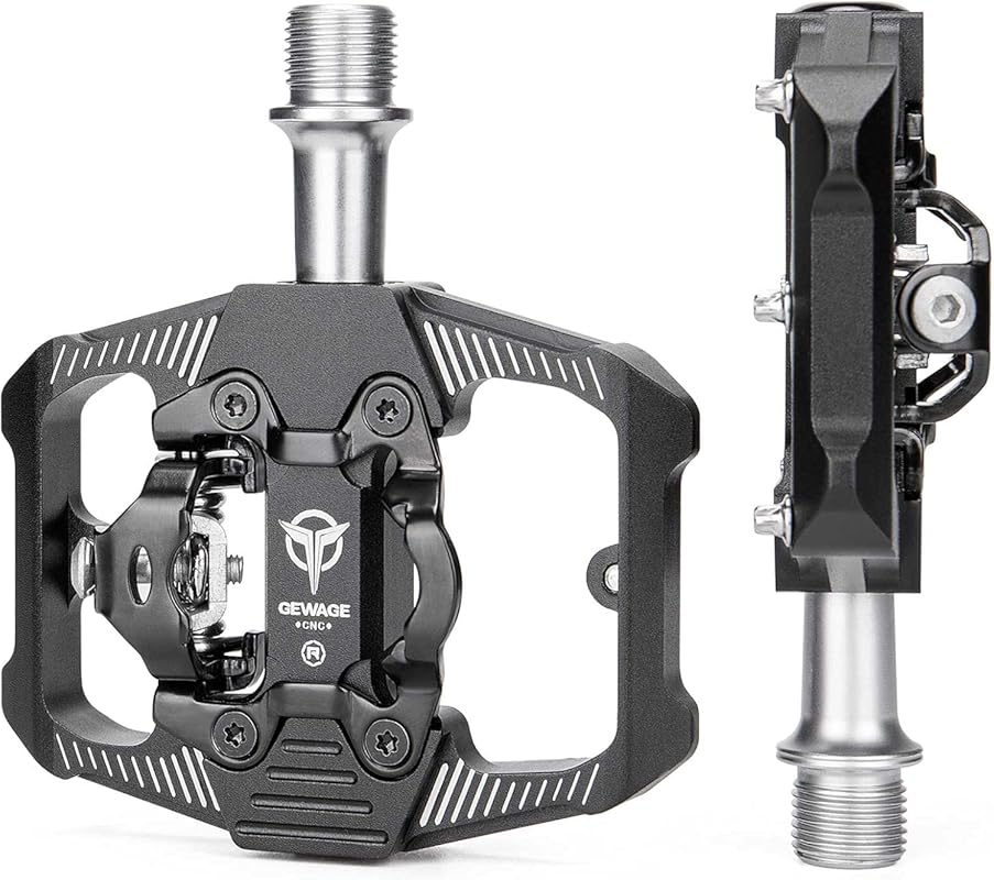 Dual-Sided Flat and Clipless Mountain Bike Pedals Compatible with SPD 