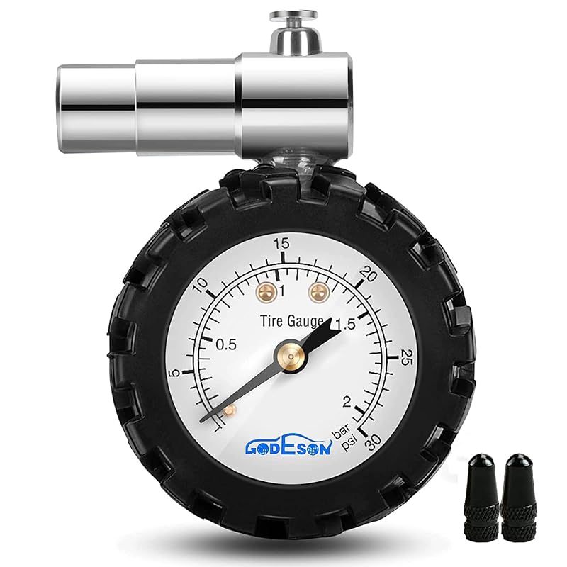 GODESON Presta Valve Tire Pressure Gauge with Relief Valve for Mountai