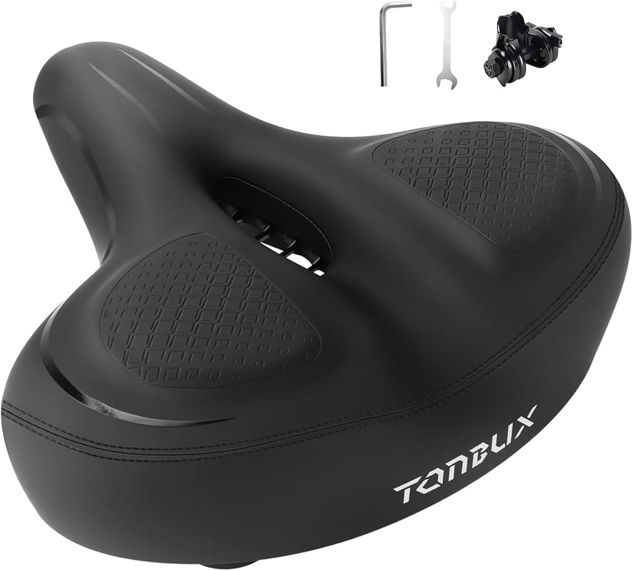 TONBUX Wide Comfort Bike Seat for Men & Women Peloton Ebike Cruiser