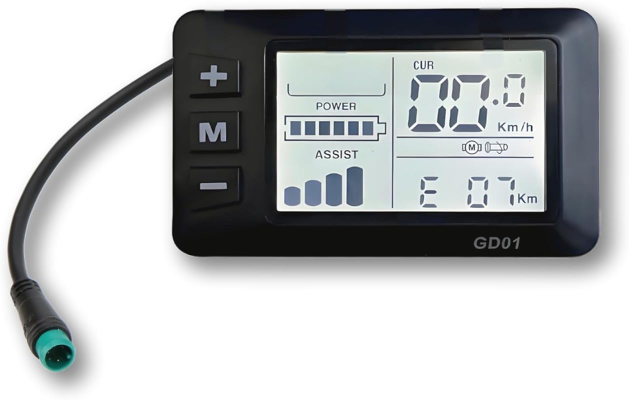 Electric Bike LCD Display Meter – 36V/48V GD01 Digital Speed Battery M