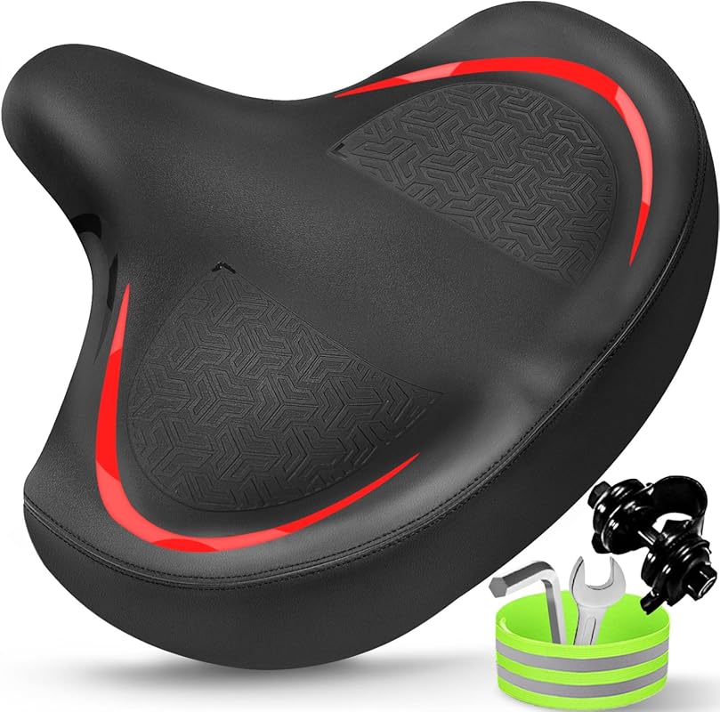 Extra Comfort Wide Bike Seat for Men & Women – Oversized Saddle for Pe
