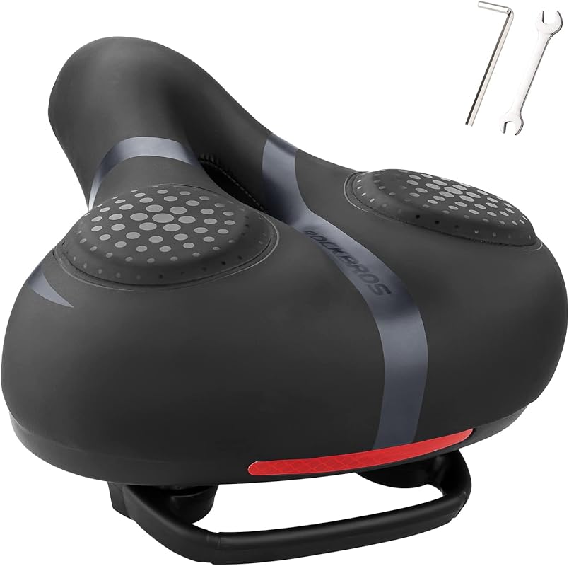 ROCKBROS Comfort Wide Gel Saddle, Waterproof Padded Seat for Men/Women