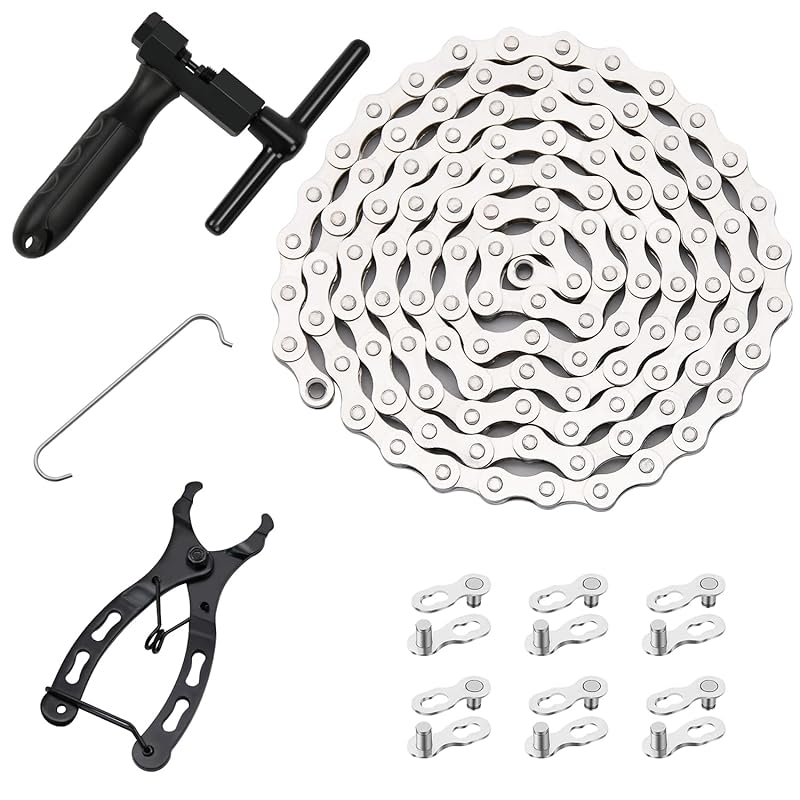 Bike Chain Repair Kit with Breaker, Pliers & Buckles for Single Speed