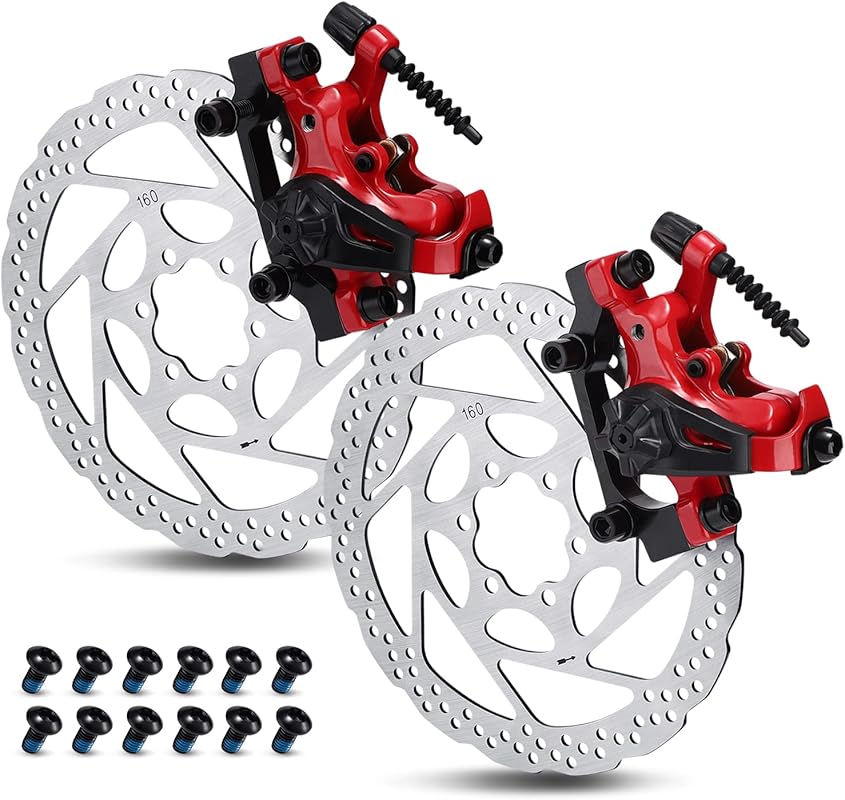 TOBWOLF Dual Piston Mechanical Disc Brake Set with 160mm Rotors for MT