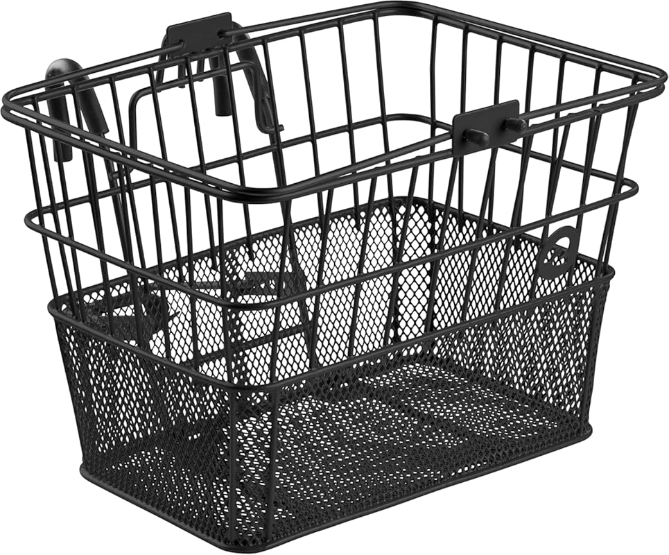 Retrospec Apollo Detachable Steel Half-Mesh Front Bike Basket with Hoo
