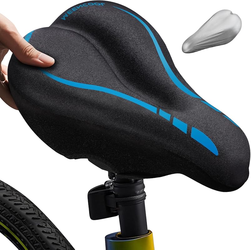 MEENCOOL Adjustable Velcro Bike Seat Cushion – Gel Padded for Peloton,
