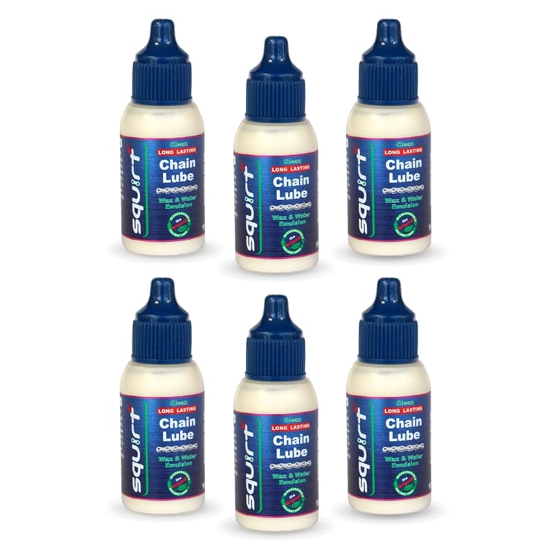 Squirt Chain Lube for Bikes (0.5 Oz, 6 Pack) – Long-Lasting Lubricant 