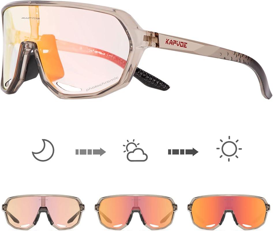 KAPVOE Photochromic Cycling Glasses UV Protection Sunglasses for Men W