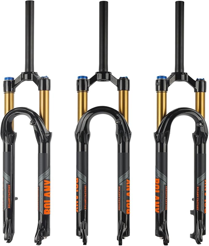 BOLANY 120mm MTB Air Suspension Fork, Thread-Less Steerer, Disc Brake 